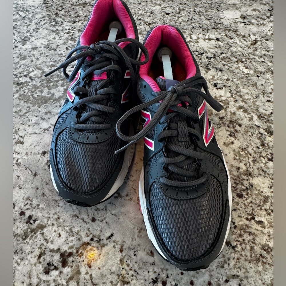 New Balance Women's Charcoal and Pink Sneakers